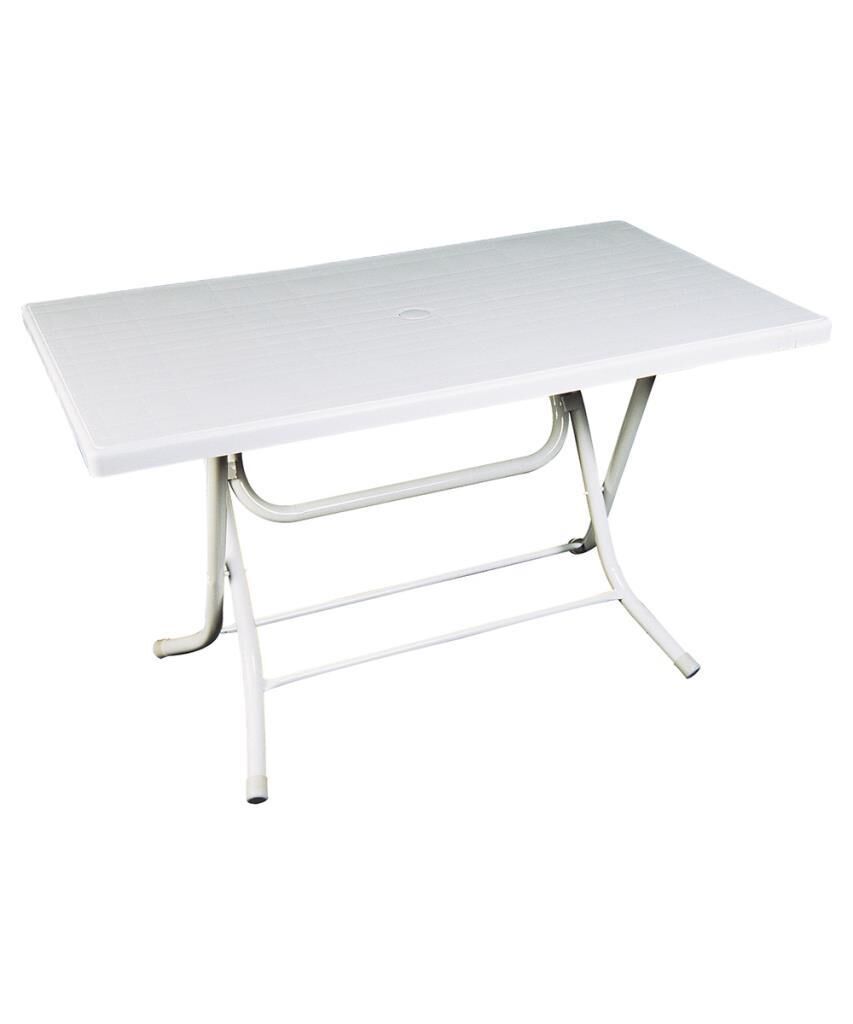 Omnipazar SY-2577 Beyaz Dikdörtgen Plastik Katlanır Masa 70x120cm