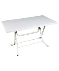 Omnipazar SY-2577 Beyaz Dikdörtgen Plastik Katlanır Masa 70x120cm