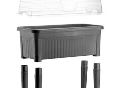 Omnipazar SO-ABS3 Fanuslu Ayaklı Bahçe Yetiştirme Saksı 60 lt Antrasit 3 Adet