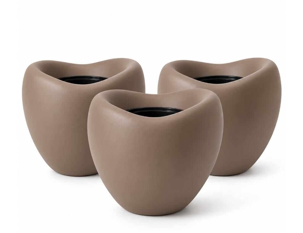SO-LALE02 Lale Saksı Plastik Modern İç Kovalı 25 LT Mocha 3 Adet