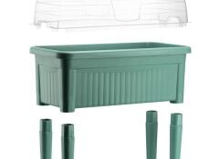 Omnipazar SO-ABS3 Fanuslu Ayaklı Bahçe Yetiştirme Saksı 60 lt Yeşil 3 Adet
