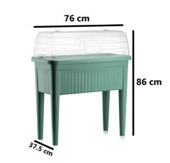 Omnipazar SO-ABS3 Fanuslu Ayaklı Bahçe Yetiştirme Saksı 60 lt Yeşil 3 Adet