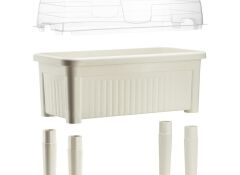 Omnipazar SO-ABS3 Fanuslu Ayaklı Bahçe Yetiştirme Saksı 60 lt Kirli Beyaz 3 Adet