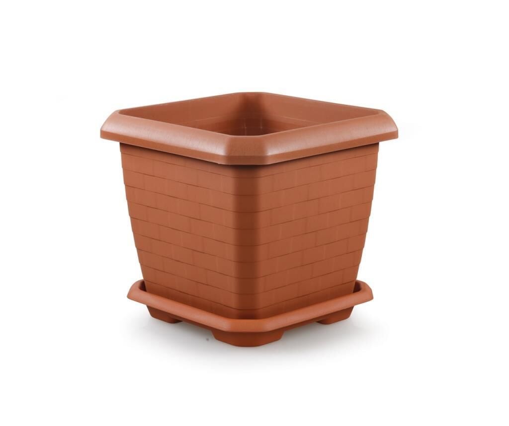 Omnipazar SO-HK03 Hisar Kare Tabaklı Saksı 25.5 litre No 3 Kiremit (108)