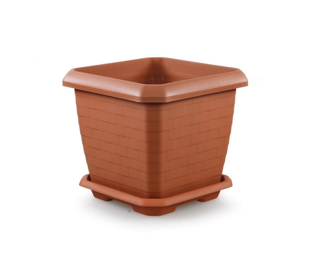 Omnipazar SO-HK03 Hisar Kare Tabaklı Saksı 25.5 litre No 3 Kiremit (108)