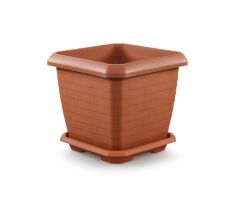Omnipazar SO-HK03 Hisar Kare Tabaklı Saksı 25.5 litre No 3 Kiremit (108)