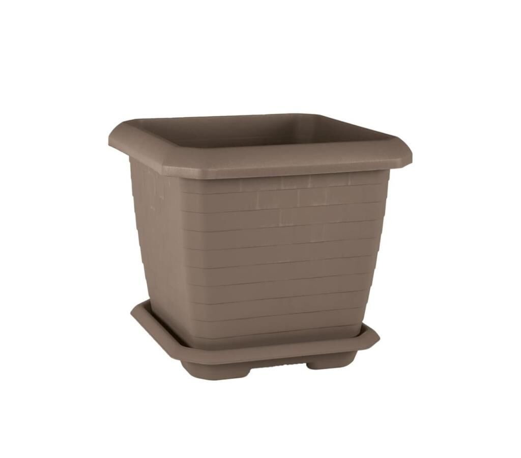 Omnipazar SO-HK03 Hisar Kare Tabaklı Saksı 25.5 litre No 3 Mocha