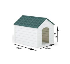 Omnipazar SY-5100 Dış Mekan Plastik Pet Köpek Kulubesi Yeşil-Beyaz
