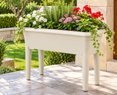 Omnipazar SO-VBA01 Villa Ayaklı Bahçe Saksı Takımı 33 Litre No 1 Kirli Beyaz (113)