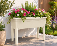 Omnipazar SO-VBA01 Villa Ayaklı Bahçe Saksı Takımı 33 Litre No 1 Kirli Beyaz (113)