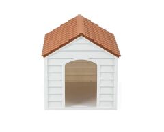 Omnipazar SY-5100 Dış Mekan Plastik Pet Köpek Kulubesi Kiremit-Beyaz