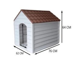 Omnipazar SY-5100 Dış Mekan Plastik Pet Köpek Kulubesi Kiremit-Beyaz