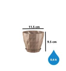 Omnipazar SO-KRT Dekoratif Kristal Saksı Takımı 5'li Set Mocha