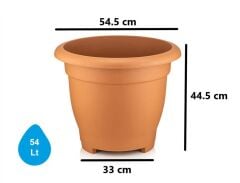 Omnipazar SO-VHS8 Dekoratif Vaha Saksı İç ve Dış Mekan 54 lt Kiremit 3 Adet