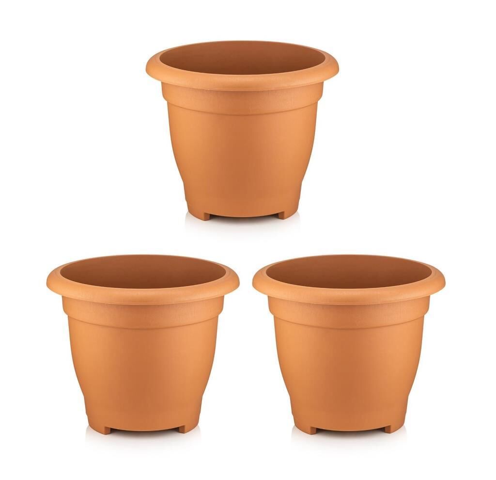 Omnipazar SO-VHS8 Dekoratif Vaha Saksı İç ve Dış Mekan 54 lt Kiremit 3 Adet