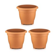 Omnipazar SO-VHS8 Dekoratif Vaha Saksı İç ve Dış Mekan 54 lt Kiremit 3 Adet