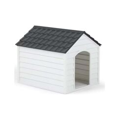 Omnipazar SY-5100 Dış Mekan Plastik Pet Köpek Kulubesi Antrasit-Beyaz