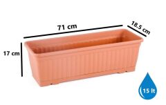 Omnipazar SO-KMB3 Kemer Balkon Saksı 15 Litre No 3 Kiremit (108)
