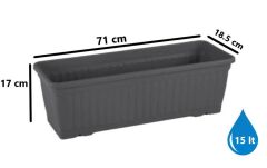 Omnipazar SO-KMB3 Kemer Balkon Saksı 15 Litre No 3 Antrasit (116)