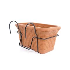 Omnipazar SO-HB01A Askılı Hasır Desen Balkon Saksı 6.5 Litre No 1 Kiremit (108)