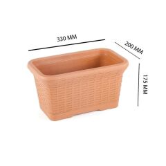 Omnipazar SO-HB01A Askılı Hasır Desen Balkon Saksı 6.5 Litre No 1 Kiremit (108)