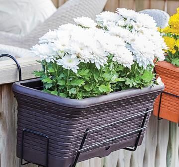 Omnipazar SO-HB01A Askılı Hasır Desen Balkon Saksı 6.5 Litre No 1 Antrasit (116)