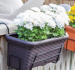 Omnipazar SO-HB01A Askılı Hasır Desen Balkon Saksı 6.5 Litre No 1 Antrasit (116)