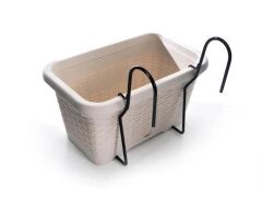 Omnipazar SO-HB01A Askılı Hasır Desen Balkon Saksı 6.5 Litre No 1 Kirli Beyaz (113)