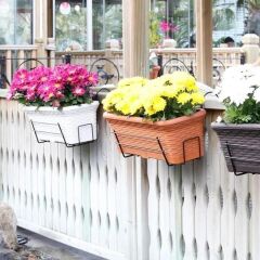 Omnipazar SO-HB01A Askılı Hasır Desen Balkon Saksı 6.5 Litre No 1 Kirli Beyaz (113)