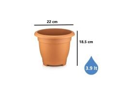 Omnipazar SO-VHS3 Dekoratif Vaha Saksı İç ve Dış Mekan 3.9 Litre No 3