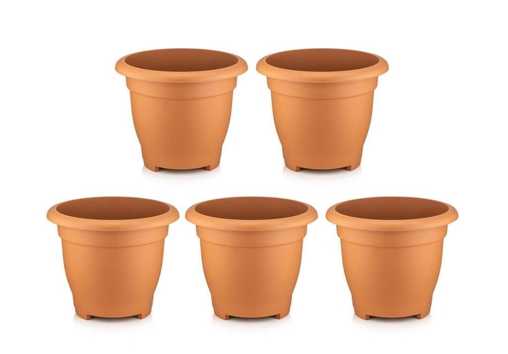 Omnipazar SO-VHS7 Dekoratif Vaha Saksı İç ve Dış Mekan 31 lt Kiremit 5 Adet