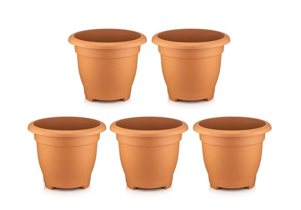 Omnipazar SO-VHS7 Dekoratif Vaha Saksı İç ve Dış Mekan 31 lt Kiremit 5 Adet