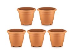 Omnipazar SO-VHS7 Dekoratif Vaha Saksı İç ve Dış Mekan 31 lt Kiremit 5 Adet