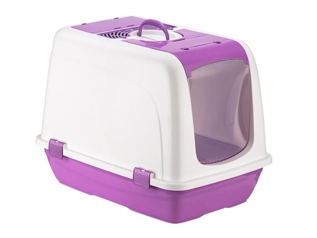 Omnipazar SY-5092 Büyük Kapaklı Evcil Hayvan Kedi Tuvaleti Mor