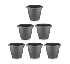 Omnipazar SO-VHS6 Dekoratif Vaha Saksı İç ve Dış Mekan 21 lt Antrasit 6 Adet