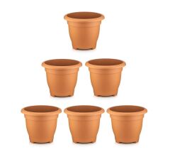 Omnipazar SO-VHS6 Dekoratif Vaha Saksı İç ve Dış Mekan 21 lt Kiremit 6 Adet