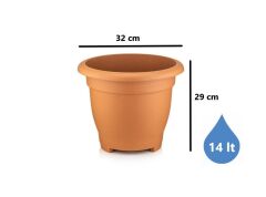 Omnipazar SO-VHS5 Dekoratif Vaha Saksı İç ve Dış Mekan 14 lt Kiremit 6 Adet
