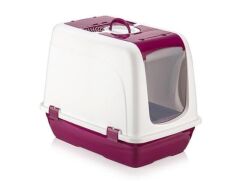 Omnipazar SY-5092 Büyük Kapaklı Evcil Hayvan Kedi Tuvaleti Bordo