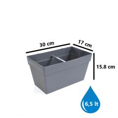 Omnipazar SO-YB01A Dekoratif Askılı Yalı Balkon Saksı 6.5 Litre No 1 Antrasit (116)