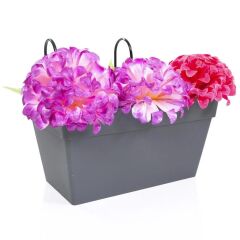 Omnipazar SO-YB01A Dekoratif Askılı Yalı Balkon Saksı 6.5 Litre No 1 Antrasit (116)