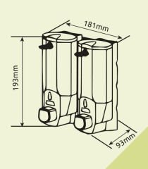 Omnipazar Xinda ZYQ138SG Sıvı Sabun ve Şampuan Dispenseri 2'li Silver 2x380 ml