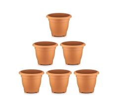 Omnipazar SO-VHS4 Dekoratif Vaha Saksı İç ve Dış Mekan 7.7 lt Kiremit 6 Adet