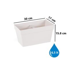 Omnipazar SO-YB01A Dekoratif Askılı Yalı Balkon Saksı 6.5 Litre No 1 Kirli Beyaz (113)