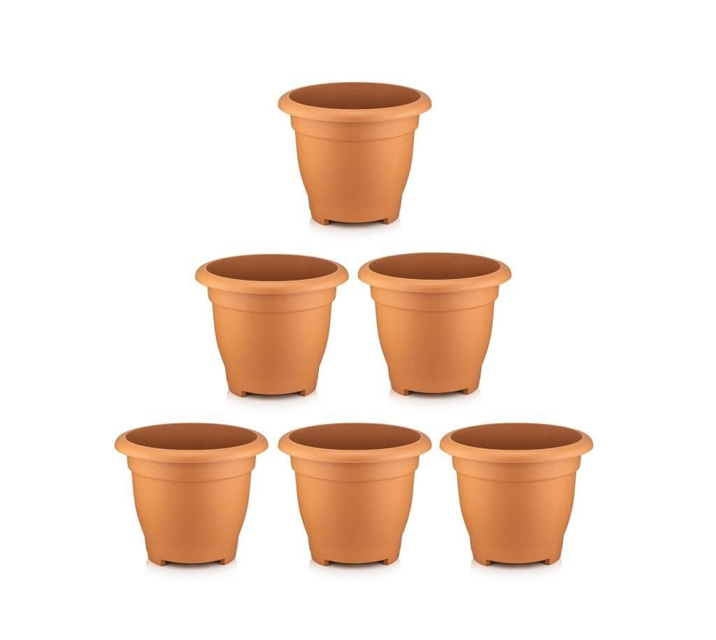 Omnipazar SO-VHS3 Dekoratif Vaha Saksı İç ve Dış Mekan 3.9 lt Kiremit 6 Adet