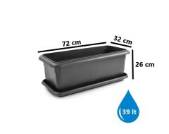 Omnipazar SO-V691 Tabaklı Villa Bahçe Saksı Takımı 39 Litre No 1