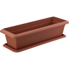 Omnipazar SY-5790 Büyük Antik Köşeli Tabaklı Saksı 100 Lt Kahverengi 4 Adet