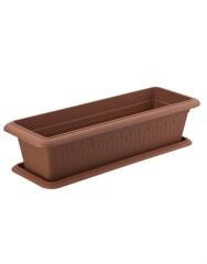 Omnipazar SY-5785 Orta Antik Köşeli Tabaklı Saksı 46 lt Kahverengi 5 Adet