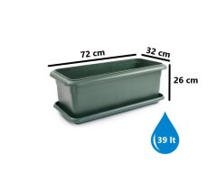 Omnipazar SO-V691 Tabaklı Villa Bahçe Saksı Takımı 39 Litre No 1 YEŞİL