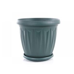 Omnipazar SY-5704 Plastik Ürgüp Tabaklı Saksı Takımı 5 lt Yeşil 6 Adet