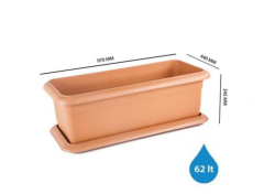 Omnipazar SO-V692 Tabaklı Villa Bahçe Saksı Takımı 62 Litre No 2 Kiremit (108)